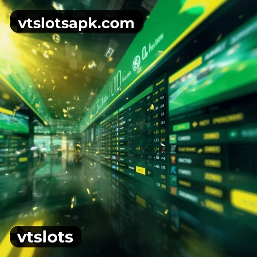 App vtslots para iOS e Android — interface mobile, login biométrico e PIX integrado